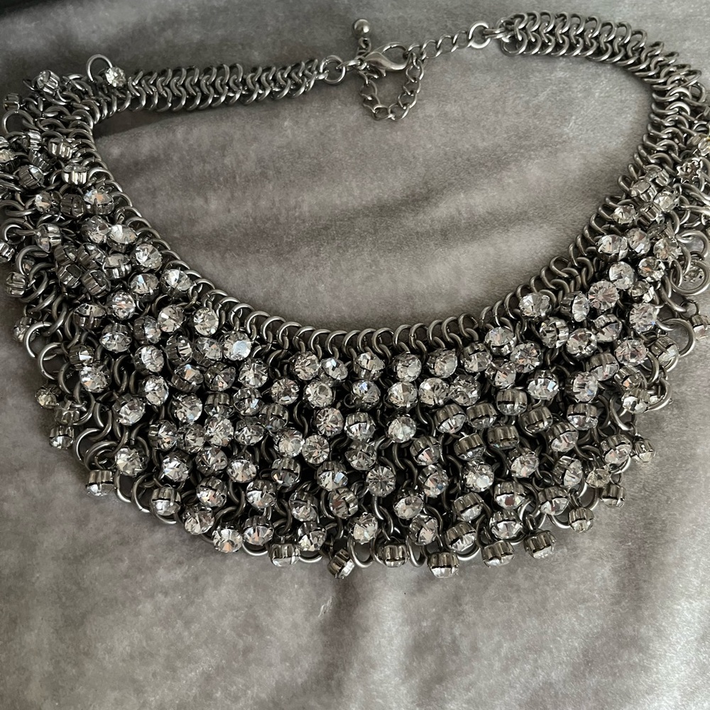 Silver Rhinestone choker